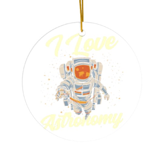 I Love Astronomy Rocket Space Planets Astronaut Ceramic Ornaments