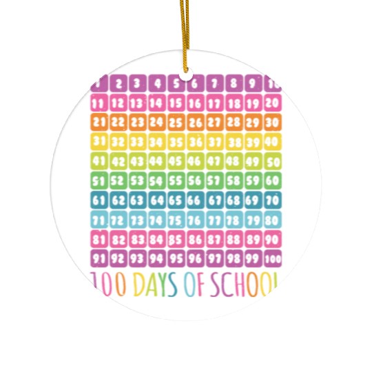 Number Student 100th Day 100 Days Of School Ceramic Ornaments