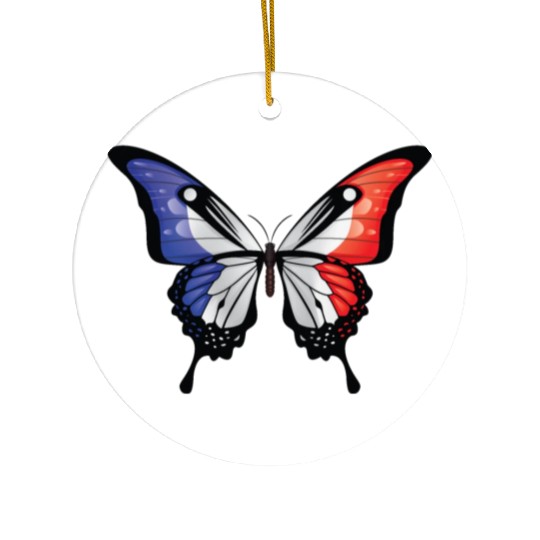 France Swallowtail Butterfly Flag Ceramic Ornaments