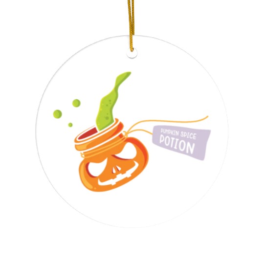Pumpkin Spice Potion Coffee Enthusiast Halloween Ceramic Ornaments