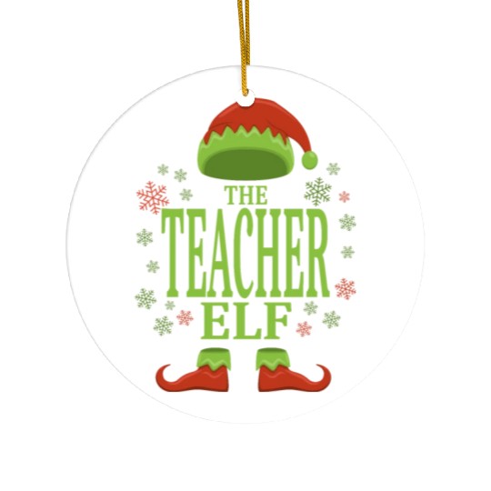 Teacher Christmas Elf Ceramic Ornaments