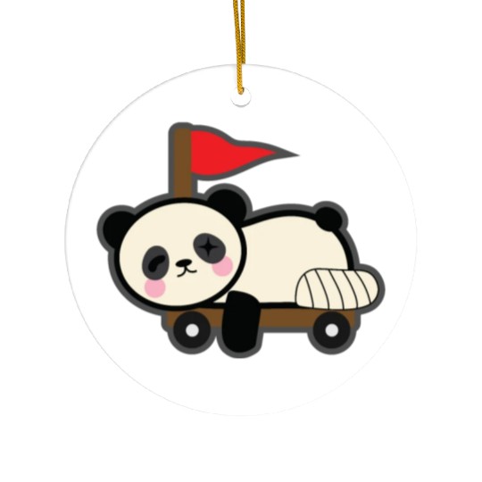 Disabled Panda Kawaii Ceramic Ornaments
