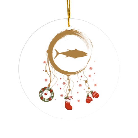 Winter dreamcatcher Christmas Tuna Ceramic Ornaments