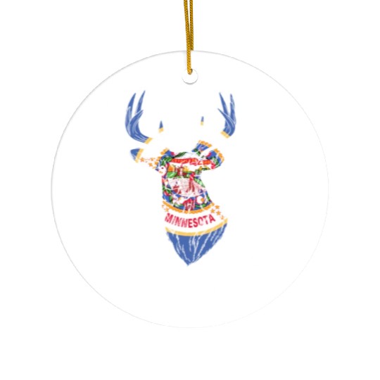 Minnesota Deer Hunting Buck Stag Hunter Ceramic Ornaments