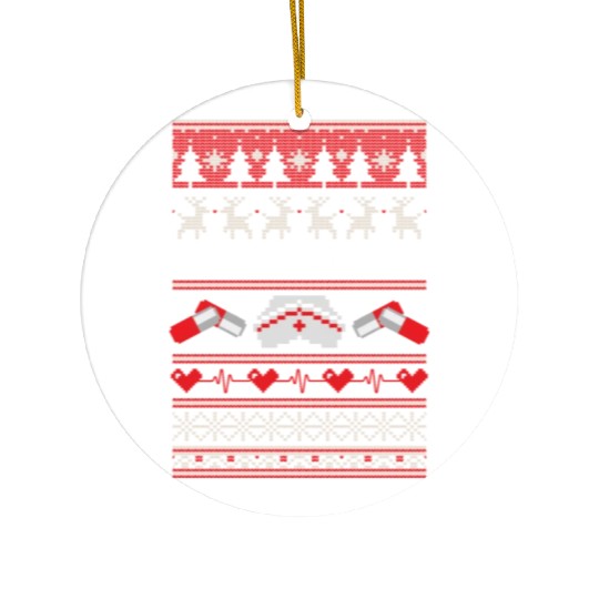 Merry Christmas Nurse Cap And Xmasule Ceramic Ornaments
