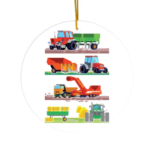 Farm Vehicles Tractor Lover Ceramic Ornaments