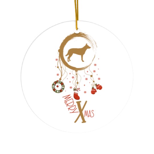 dog dreamcatcher Christmas Australian Kelpie Ceramic Ornaments