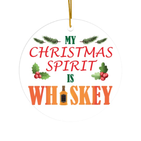 Christmas Spirit Whiskey Ceramic Ornaments