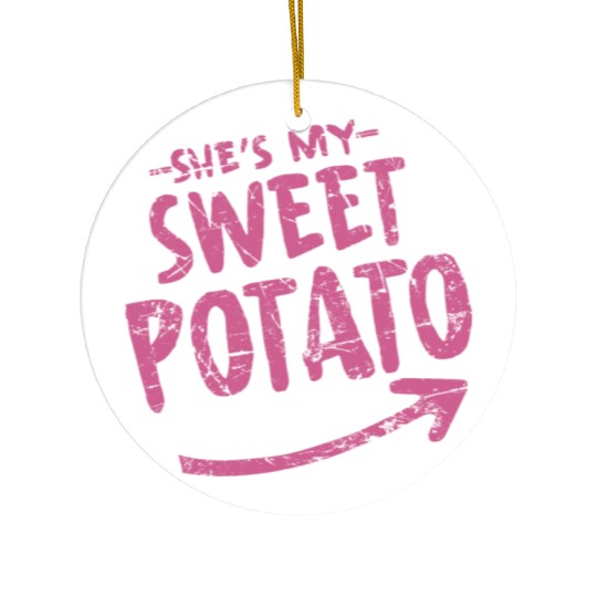 she is my sweet potato Ceramic Ornaments