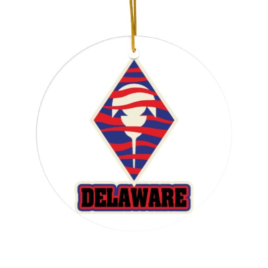 US States DELAWARE Ceramic Ornaments