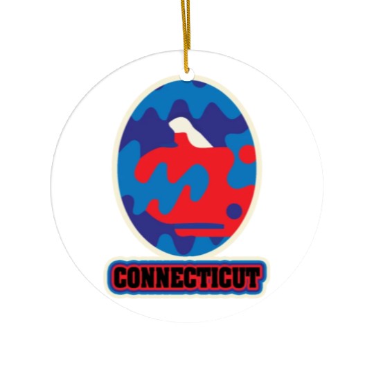 US States CONNECTICUT Ceramic Ornaments