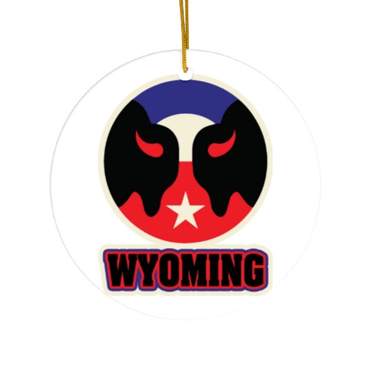 US States WYOMING Ceramic Ornaments