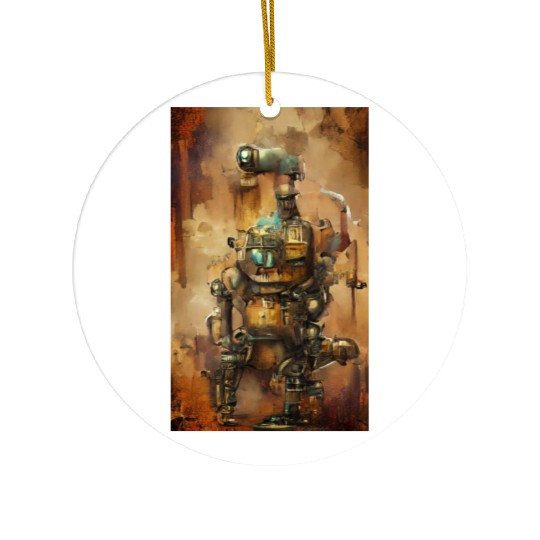 Rusty robot Ceramic Ornaments