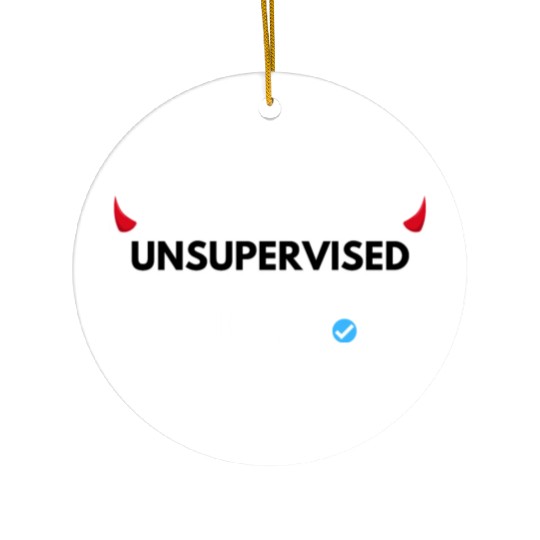 UNSUPERVISED DAD FUNNY CUTE DESIGN Ceramic Ornaments