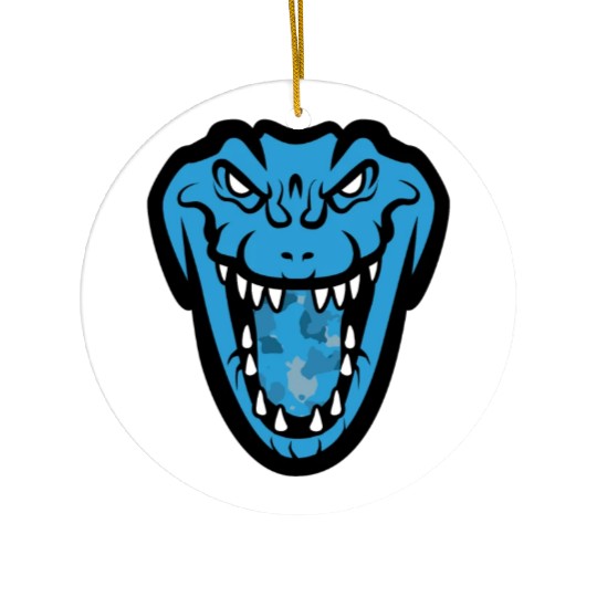Dragon Face Military Blue Ceramic Ornaments