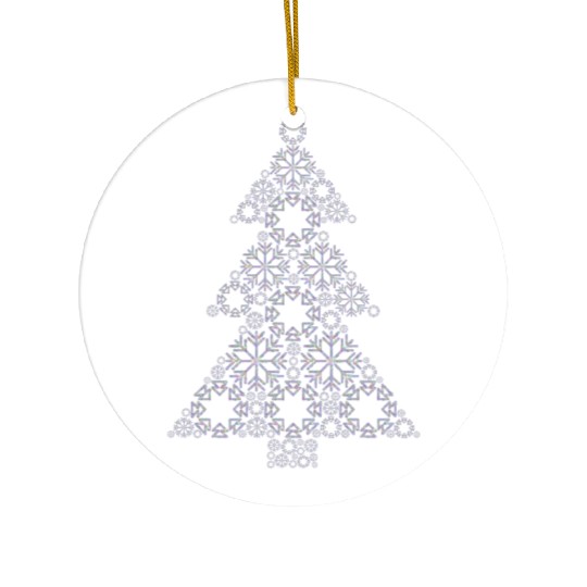 Christmas tree from snowflakes gift idea Ceramic Ornaments