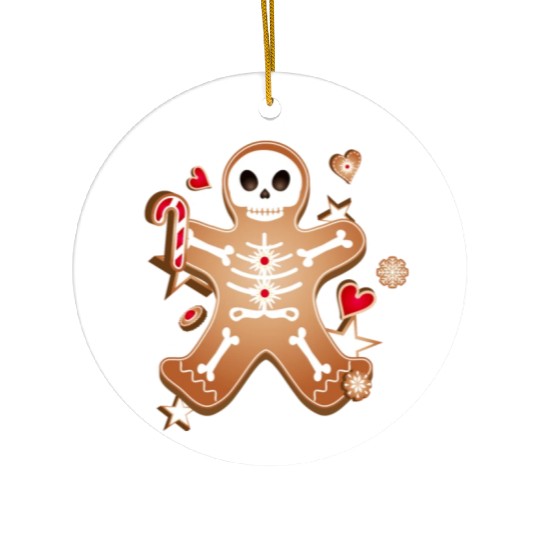 Gingerbread man Sugar Skull decor for Christmas Ceramic Ornaments