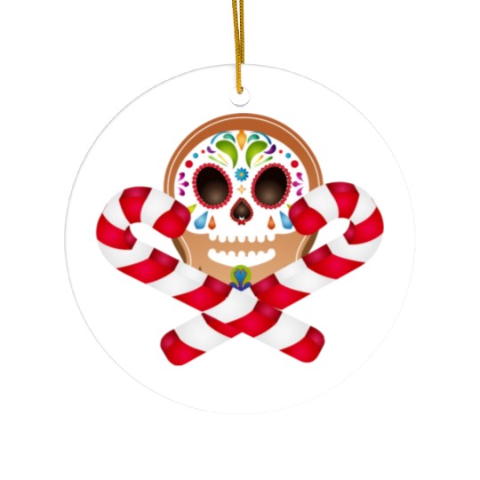 Gingerbread man Sugar Skull decor for Christmas Ceramic Ornaments