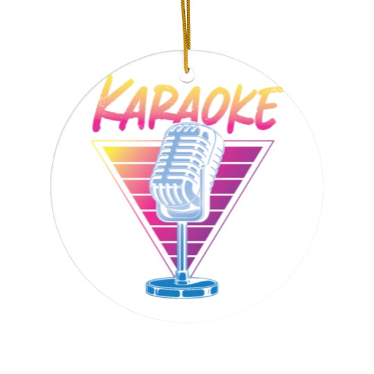 Karaoke Singer Retro 80s 90s Ceramic Ornaments