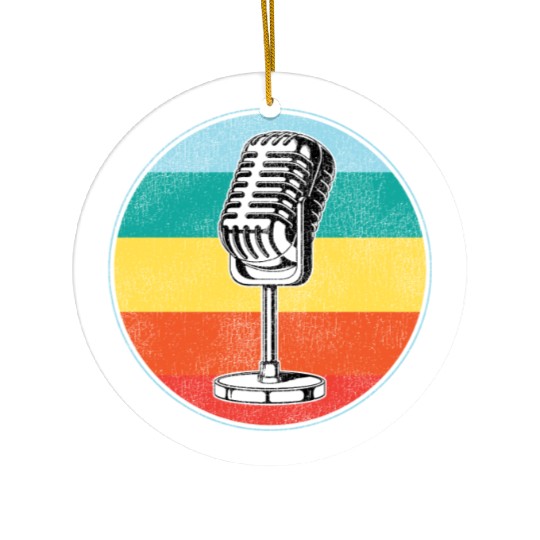 Karaoke Singer Microphone Vocalist Ceramic Ornaments