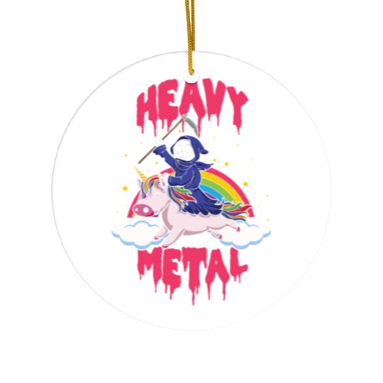 Grim Unicorn Rainbow Metal Music Heavy Rock Ceramic Ornaments