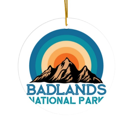 Cool Vintage Retro Badlands National Park Mountain Ceramic Ornaments