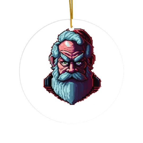 Grumpy Santa Ceramic Ornaments