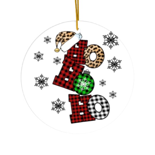 Xmas Christmas Ho Ho Ho Snowflakes Ceramic Ornaments