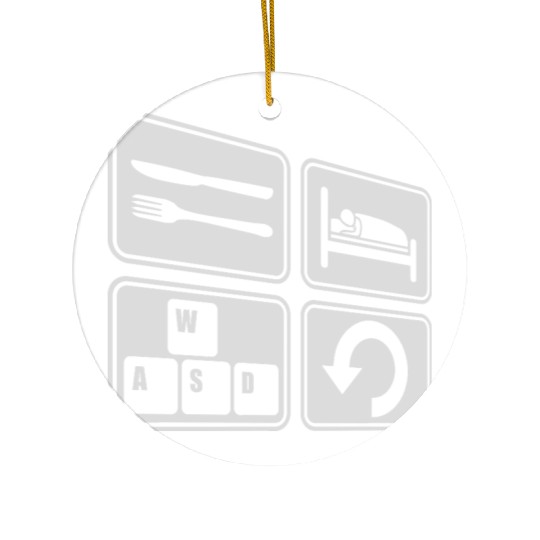 computer gaming daily repeat Ceramic Ornaments