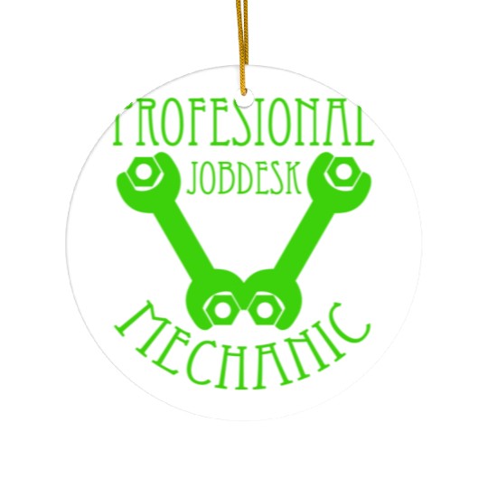 Profesional Jobdesk Mechanic Design Green Ceramic Ornaments