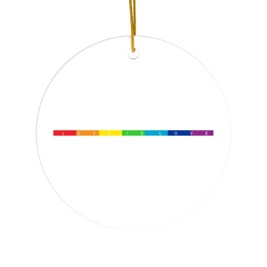 Pride Rainbow Flag Love is Love Ceramic Ornaments