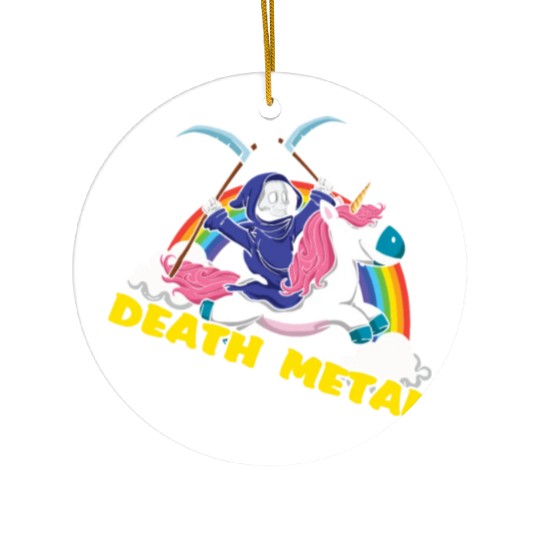 Skeleton Unicorn Rainbow Metal Music Lover Ceramic Ornaments