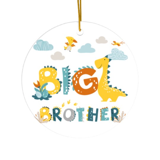 Boys Big Brother Dino Lover Ceramic Ornaments