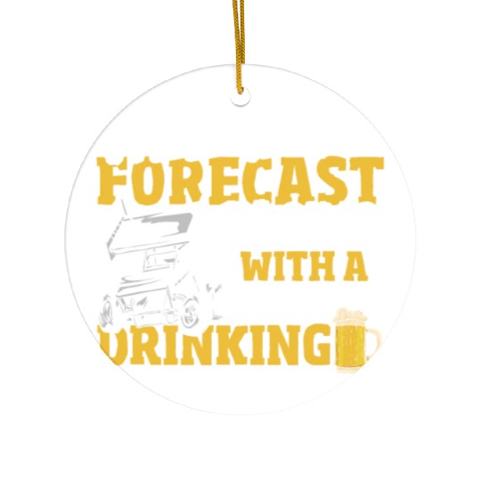 Weekend Forecast Racing Drinking Dirt Track Racing Ceramic Ornaments