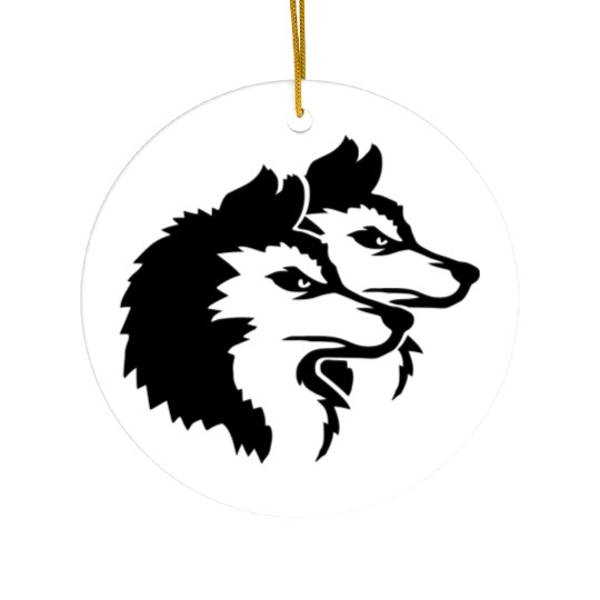 Alpha Wolf Pack Logo Ceramic Ornaments