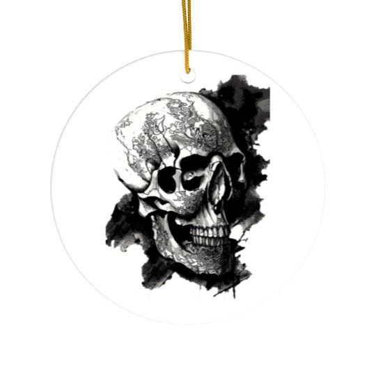 Fancy Pirate Skull Ceramic Ornaments