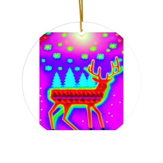 Retro Christmas Reindeer Ceramic Ornaments
