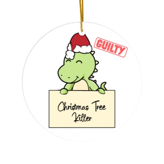 Dinosaur christmas funny prison Ceramic Ornaments
