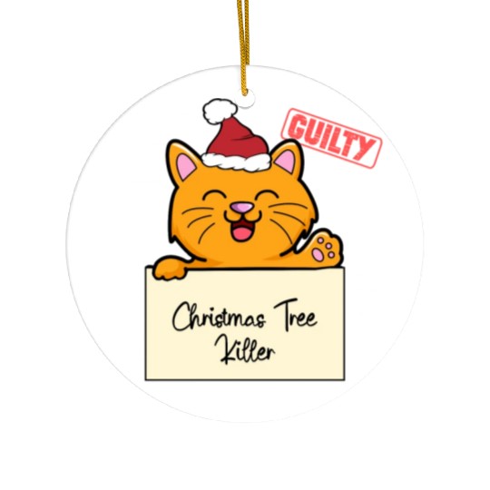Cat christmas funny prison Ceramic Ornaments