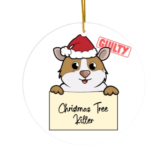 Guinea pig christmas funny prison Ceramic Ornaments