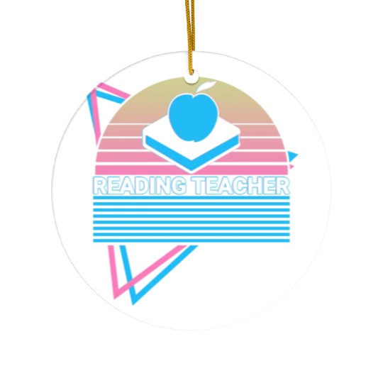 Reading Teacher Retro Ceramic Ornaments