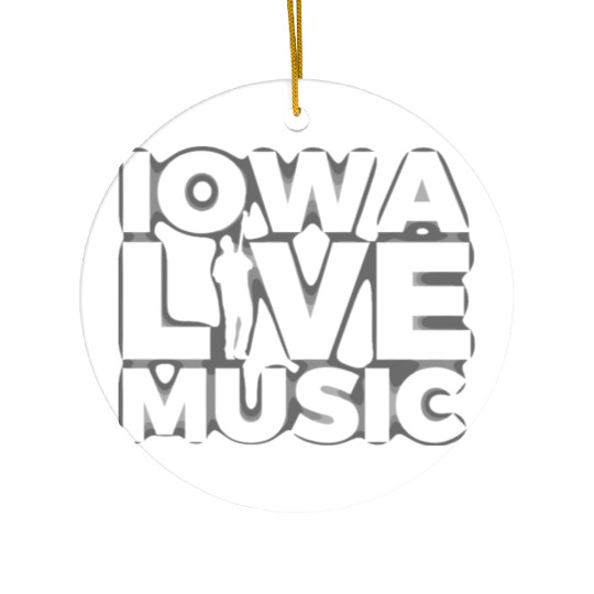 Iowa Live Music Support Gear Ghost Guitar Player Ceramic Ornaments