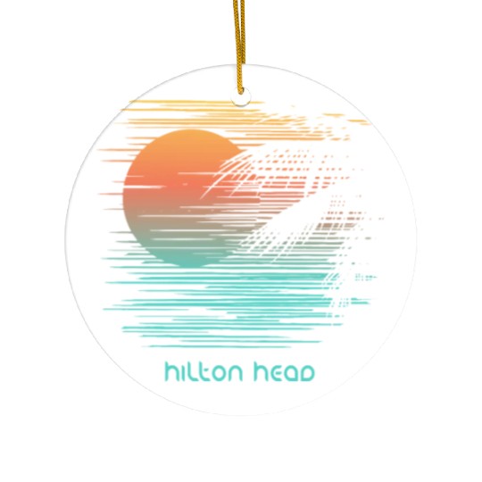 Artistic Hilton Head South Carolina Palm Tree Ceramic Ornaments