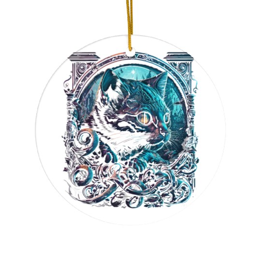 Midnight Kitty Ceramic Ornaments