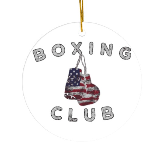 Boxing Club Vintage Us Flag Boxing Gloves Ceramic Ornaments