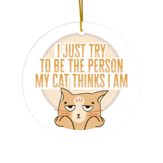 Cat Meme Design for a Cat Lady or Cat Mom Ceramic Ornaments