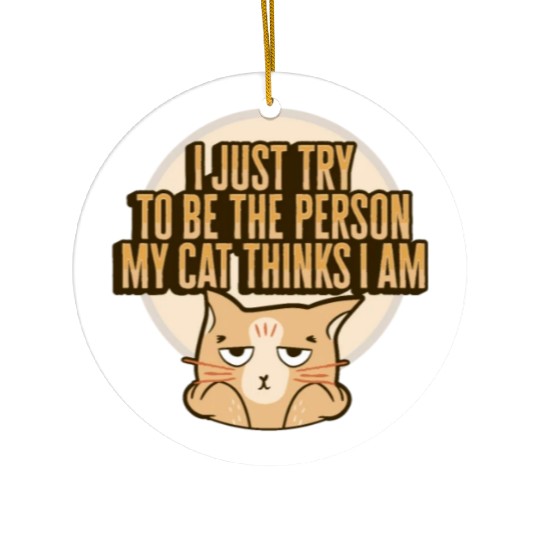 Cat Meme Design for a Cat Lady or Cat Mom Ceramic Ornaments