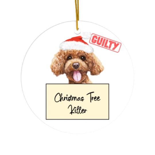 poodle christmas funny prison Ceramic Ornaments