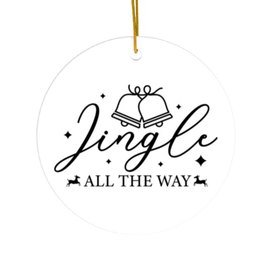 Jingle all the way Reindeer Christmas Gift Ideas Ceramic Ornaments