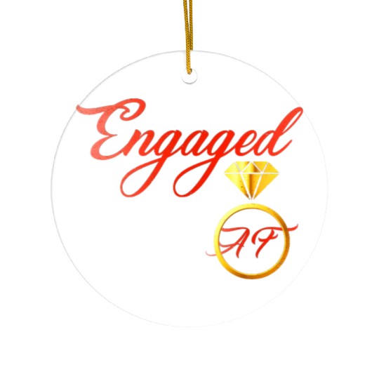 engaged af engagement valentines day Ceramic Ornaments